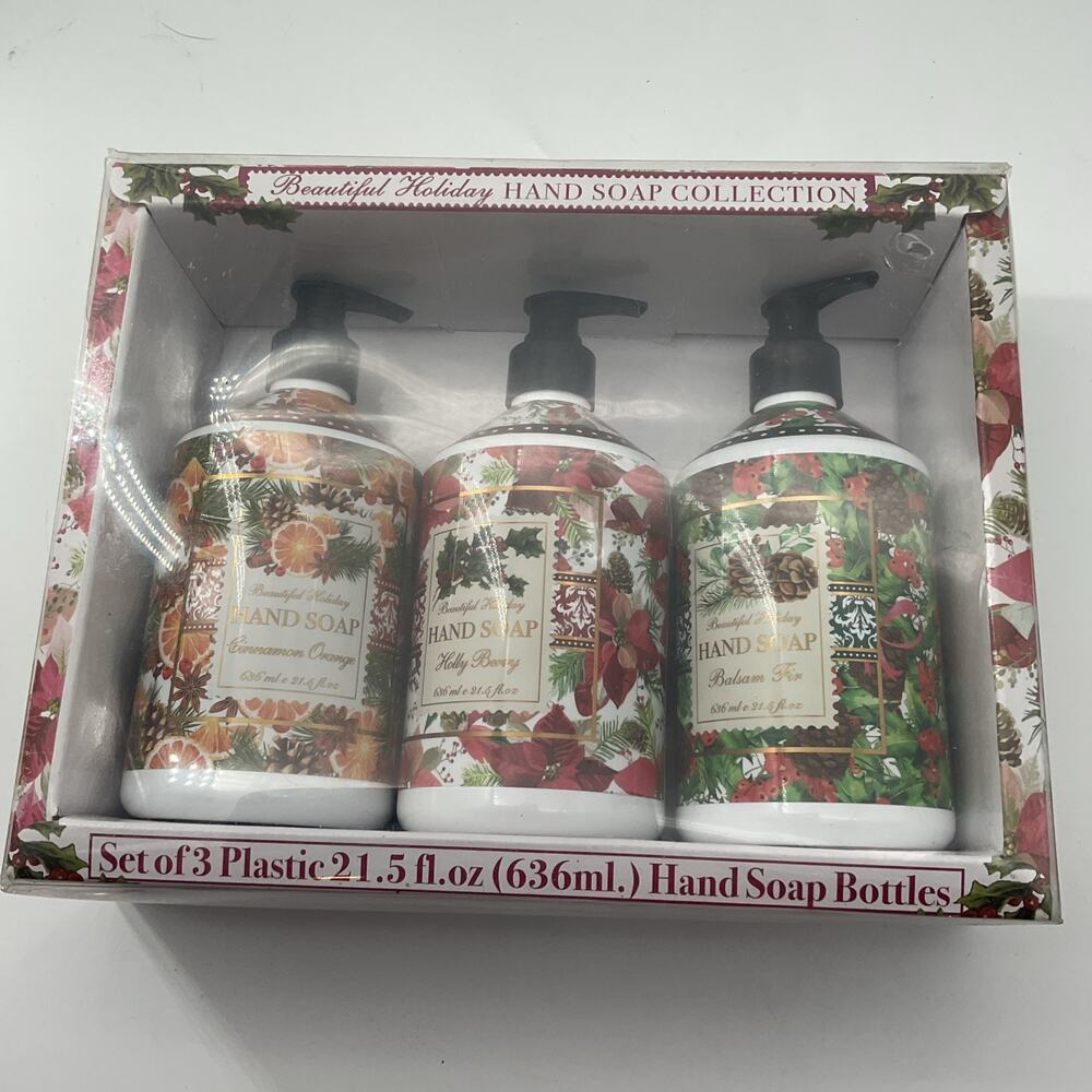 Home & Body Co Holiday Greetings Collection 3 Pack Hand Soap 21.5oz each NIB